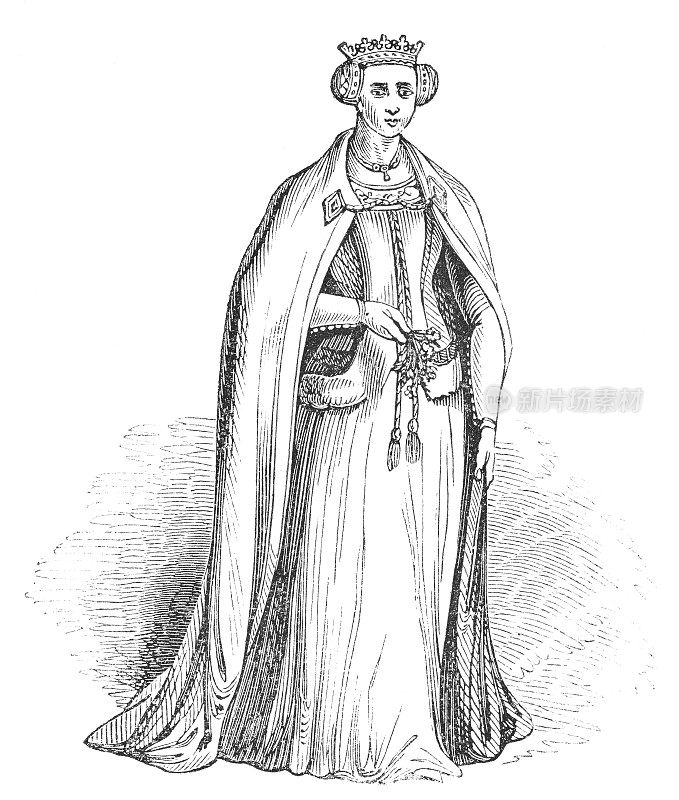 琼·博福特，威斯特摩兰伯爵夫人服装设计由J. R. Planché -威廉·莎士比亚的作品